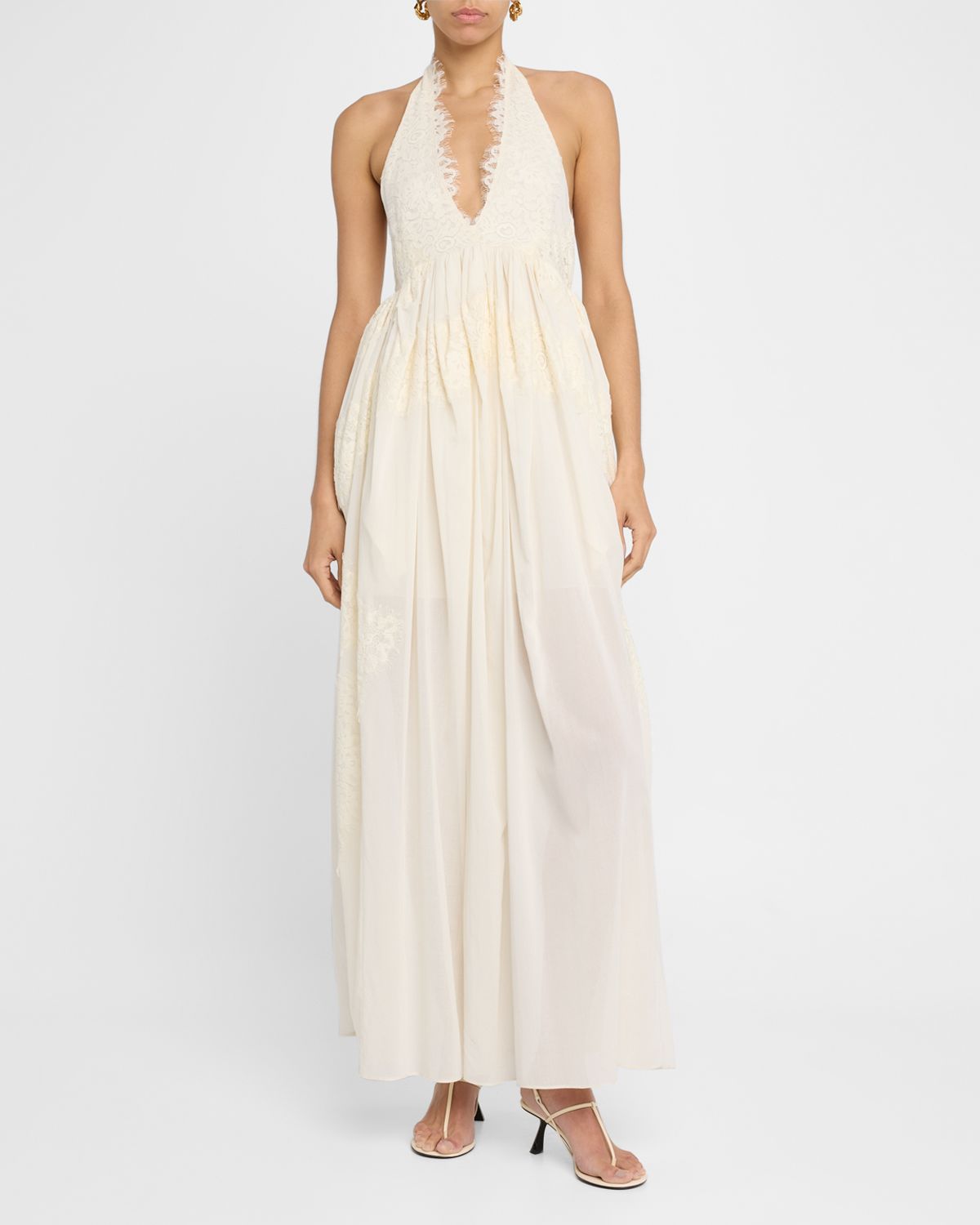 A.L.C. Cambrie Lace Halter Maxi Dress
