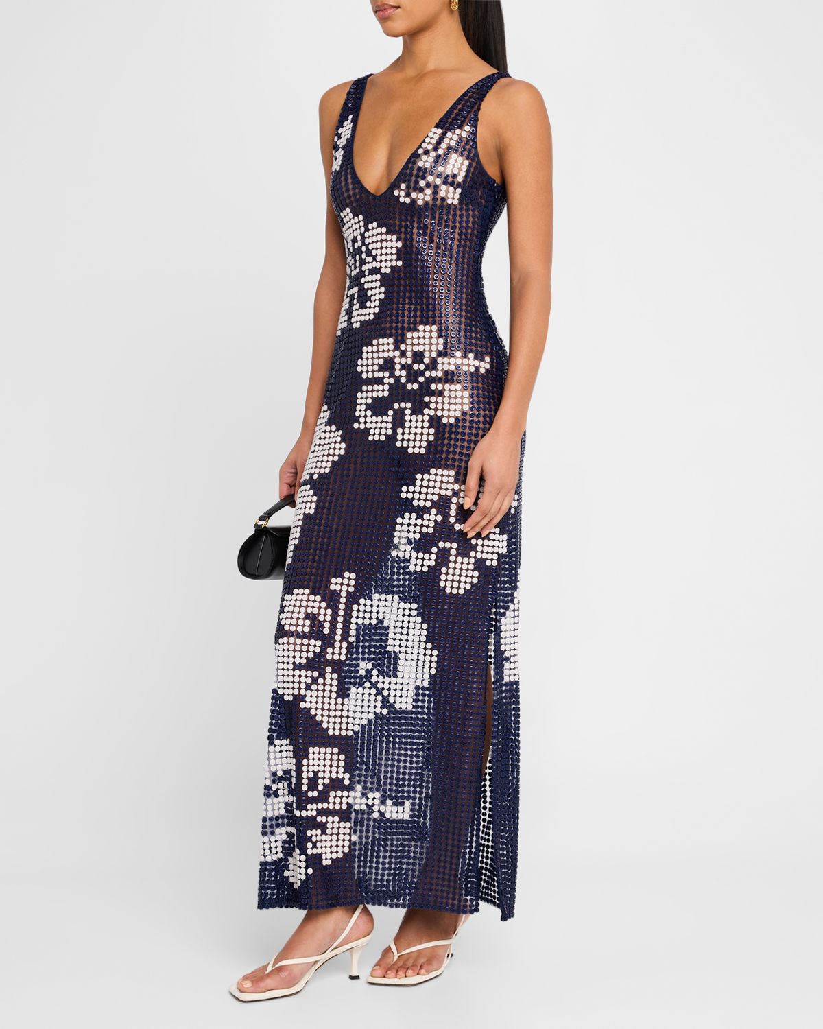 Wynn Hamlyn Hibiscus Button Gown