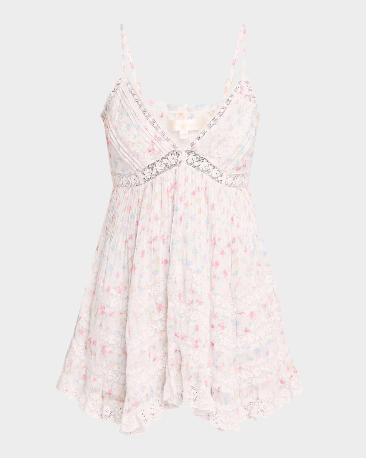 LoveShackFancy Alonna Cotton Floral Mini Dress
