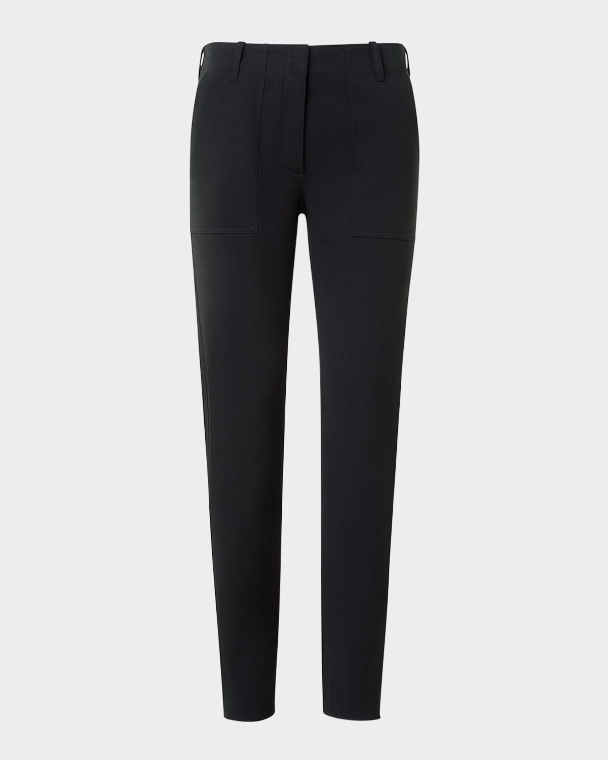 Akris punto Low-Rise Cotton Gabardine Slim-Leg Ankle Pants