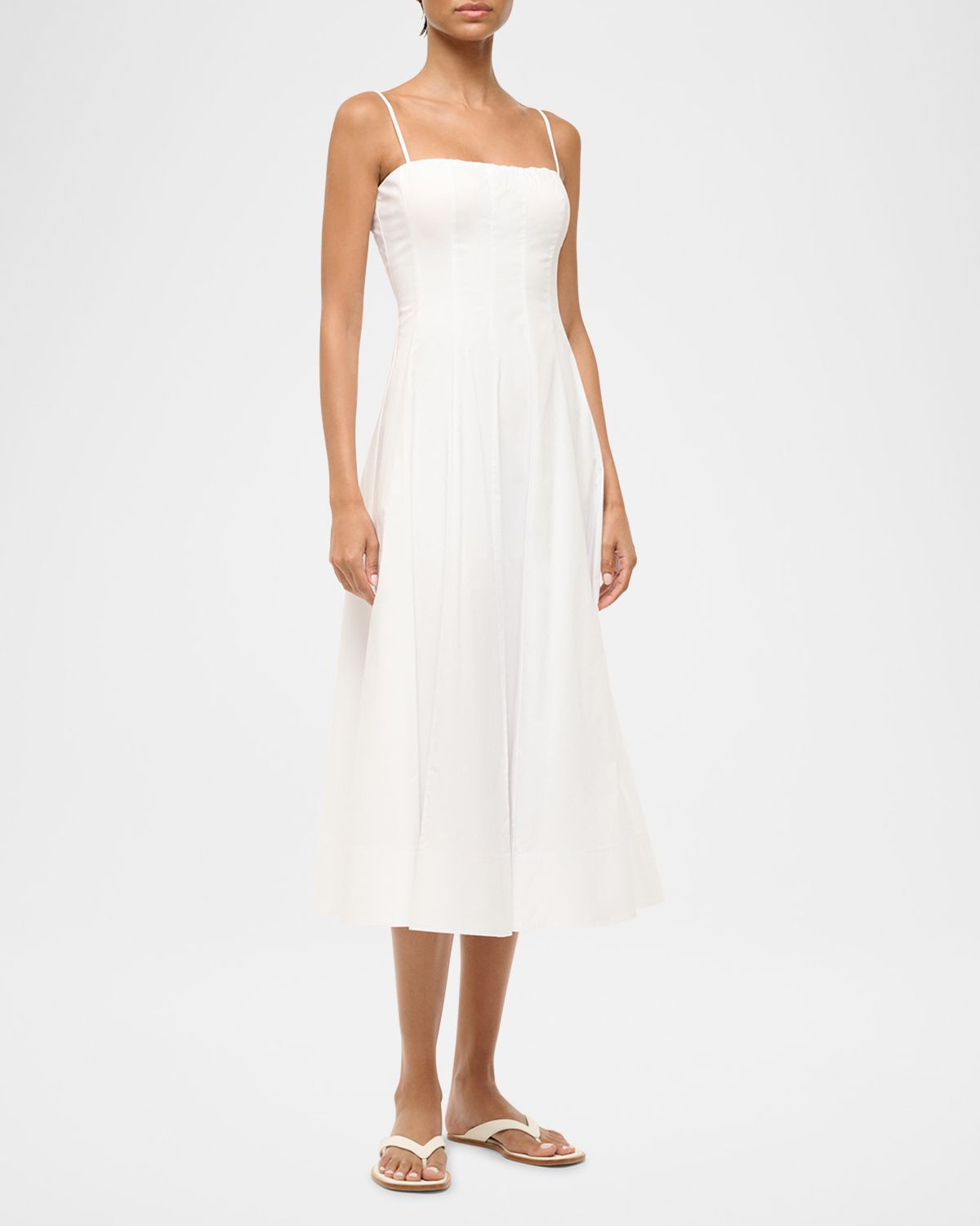 STAUD Wylie Paneled Midi Dress