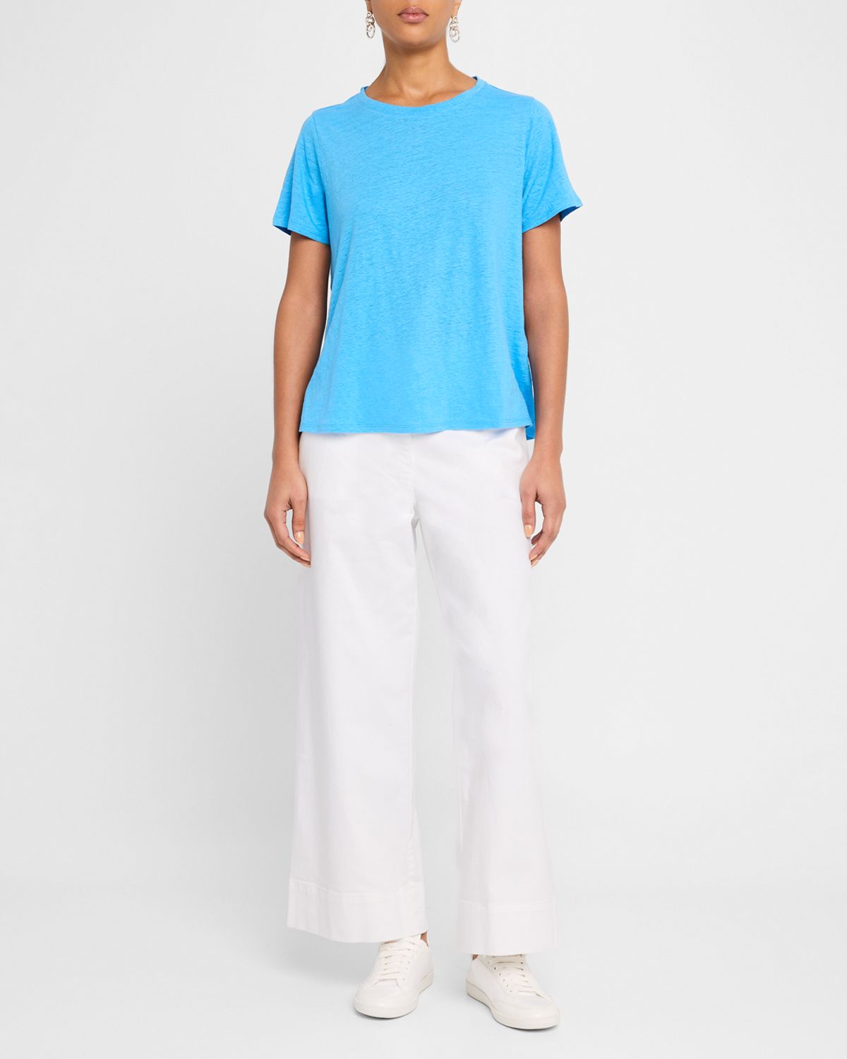 Eileen Fisher Garment-Dyed Stretch Denim Crop Pants