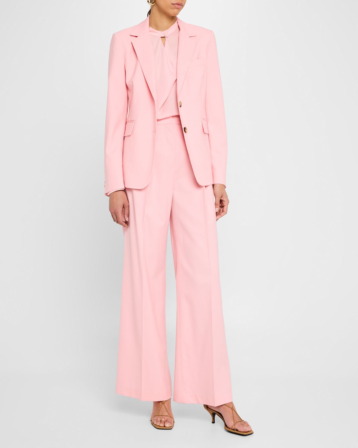 ARGENT Pleated Wide-Leg Seasonless Wool Trousers