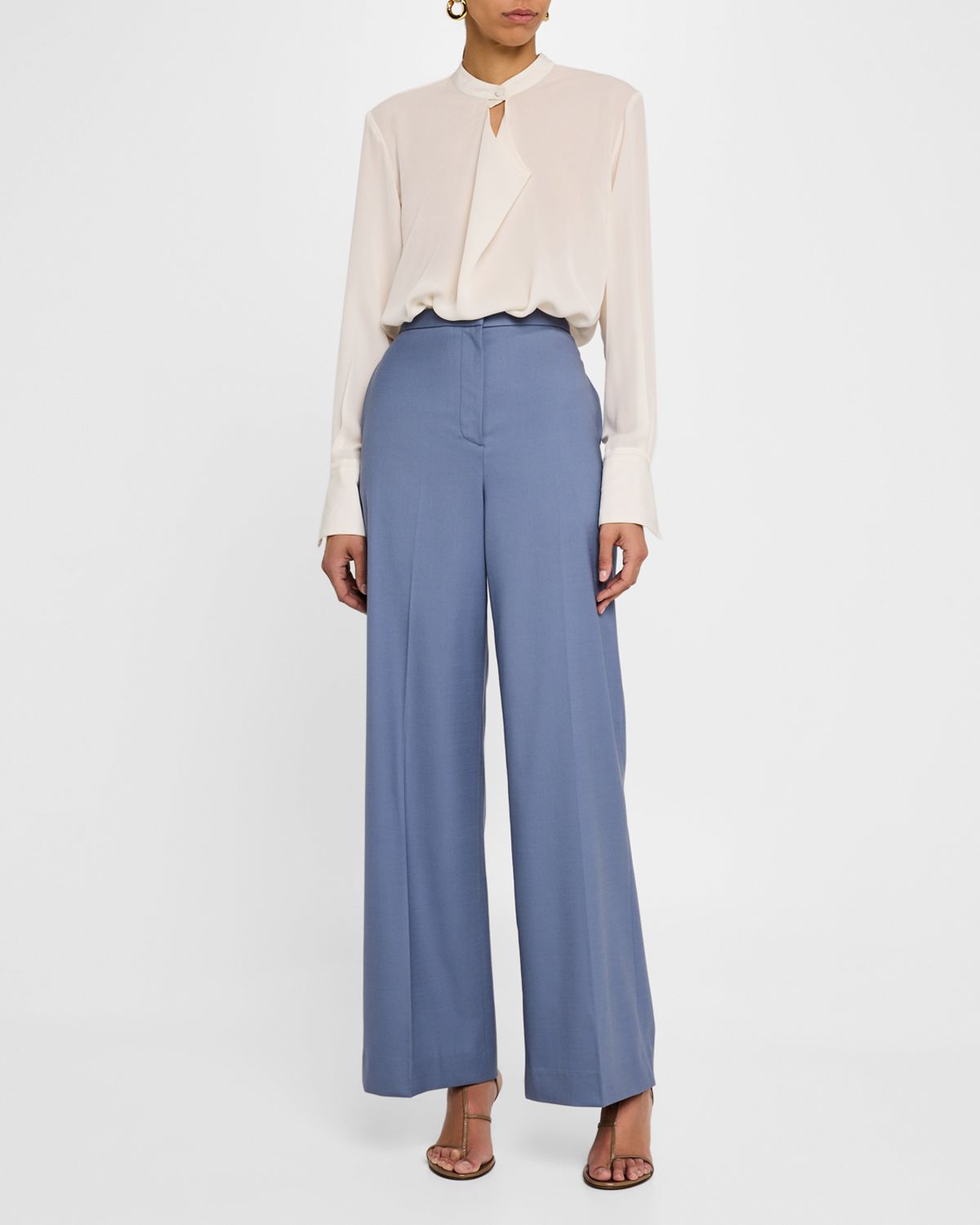 ARGENT Cutout Silk Double Georgette Blouse