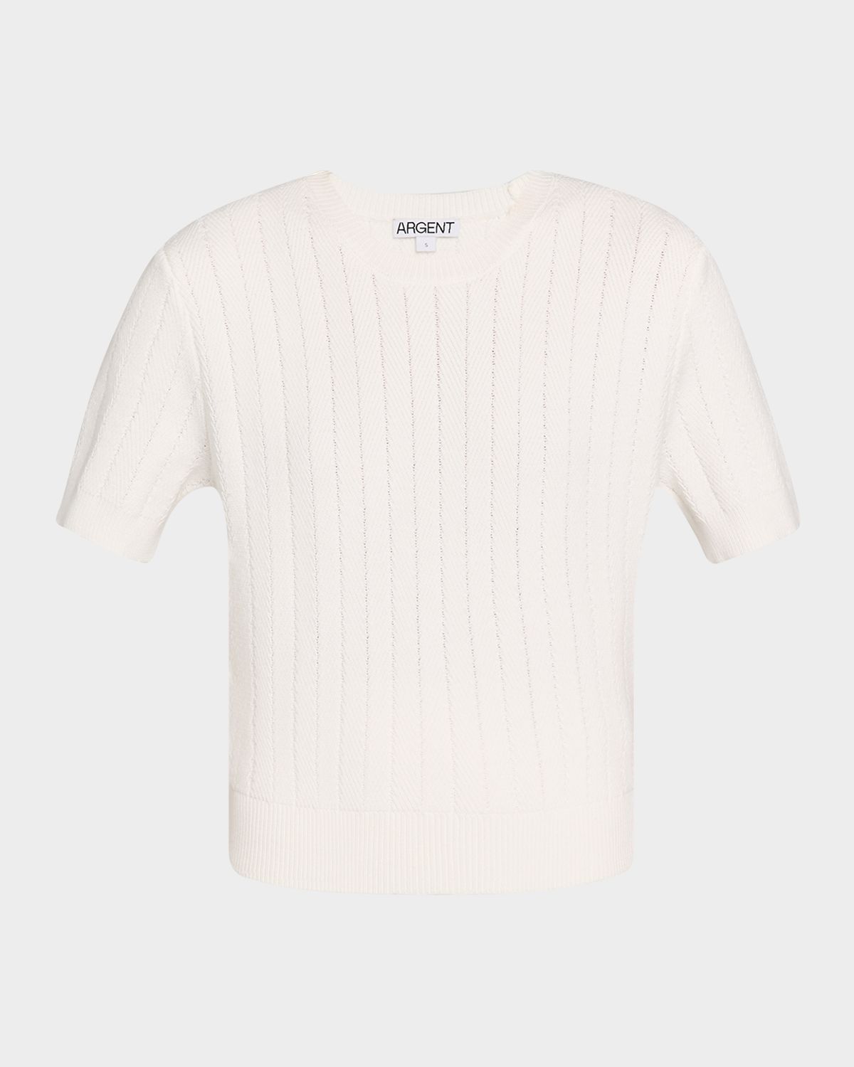 ARGENT Crewneck Herringbone Striped Top