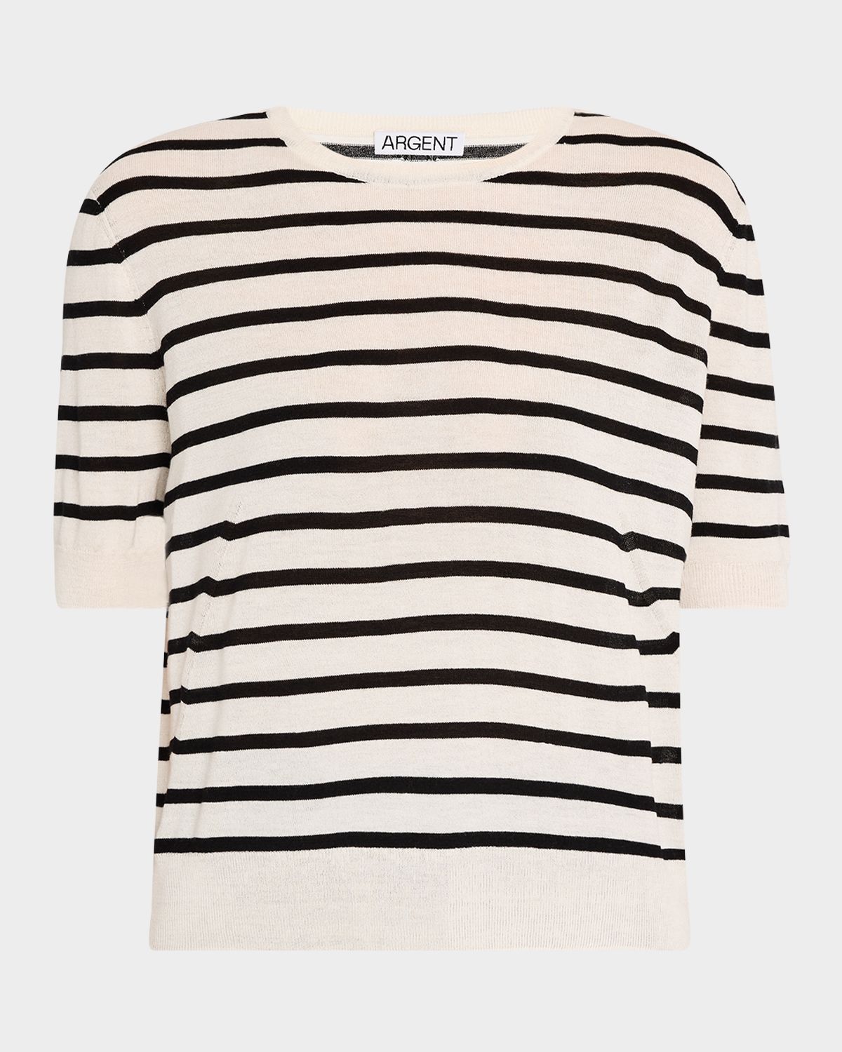 ARGENT Striped Wool-Silk Knit Top