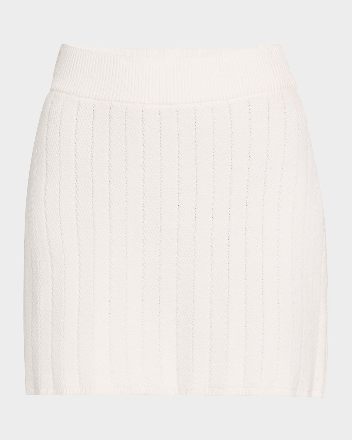 ARGENT Herringbone Straight Mini Skirt