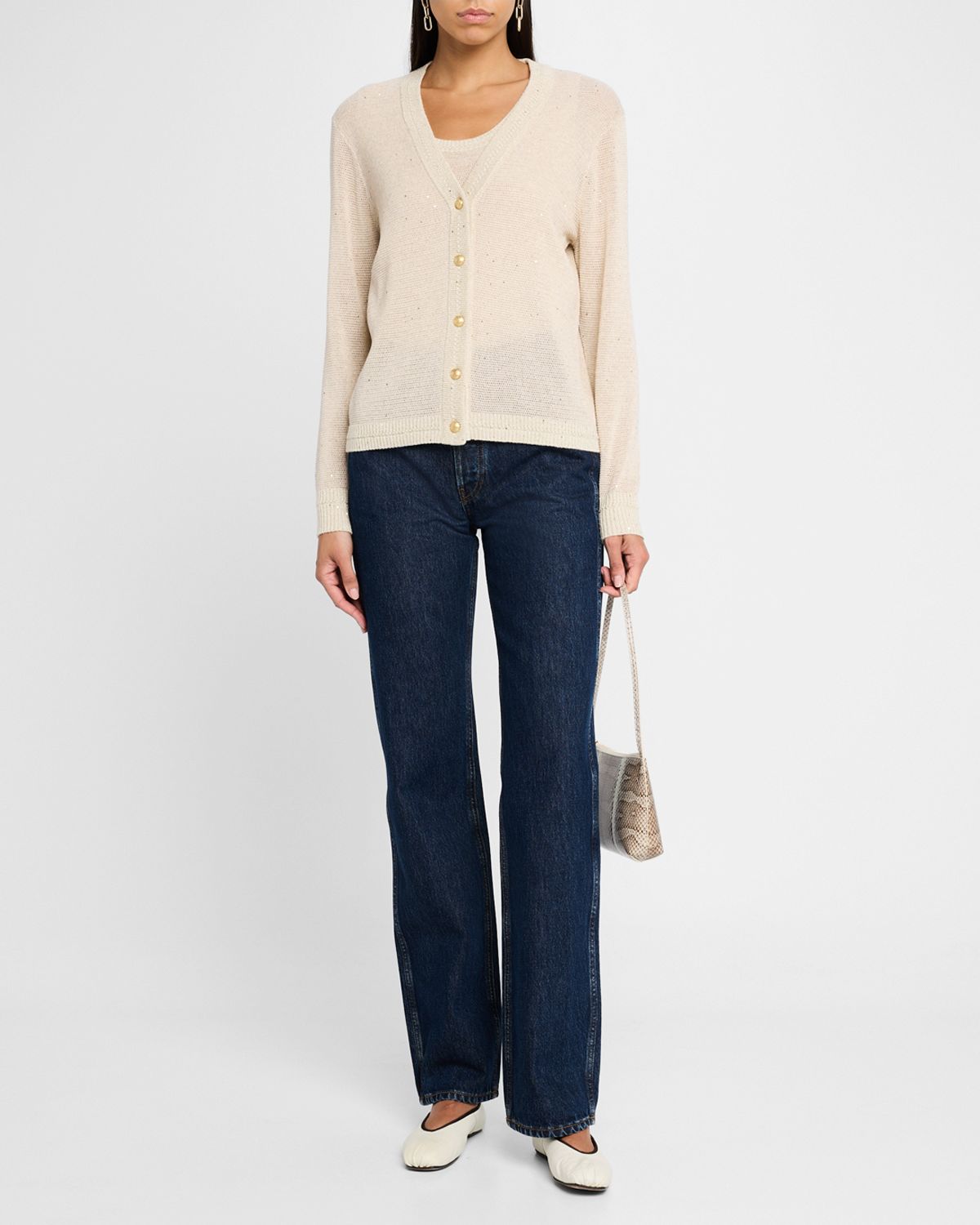 Kobi Halperin Anthia Sequin Button-Down Sweater