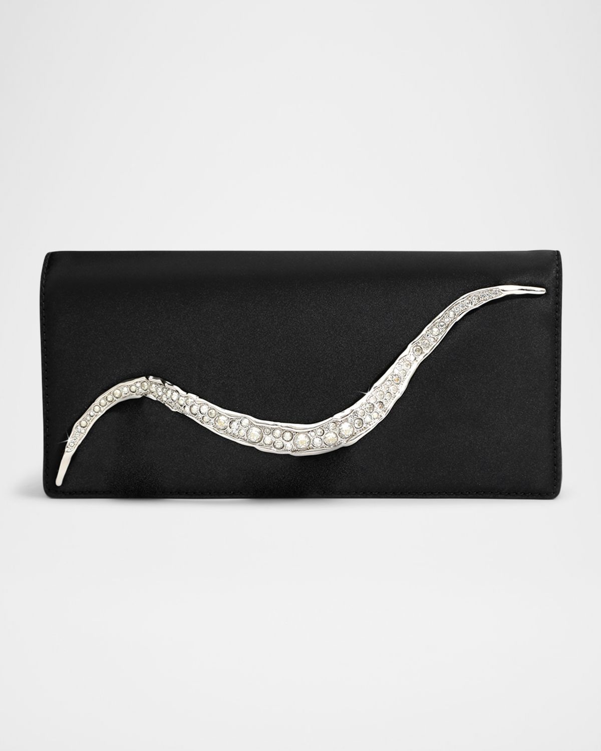 Alexis Bittar Crystal Curve Recycled Satin Clutch Bag