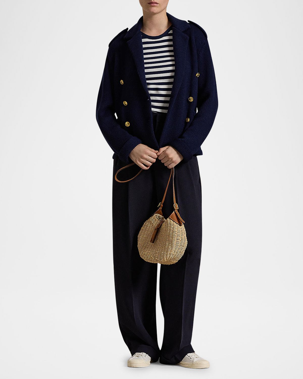 Polo Ralph Lauren Double-Breasted Wool Sweater Blazer