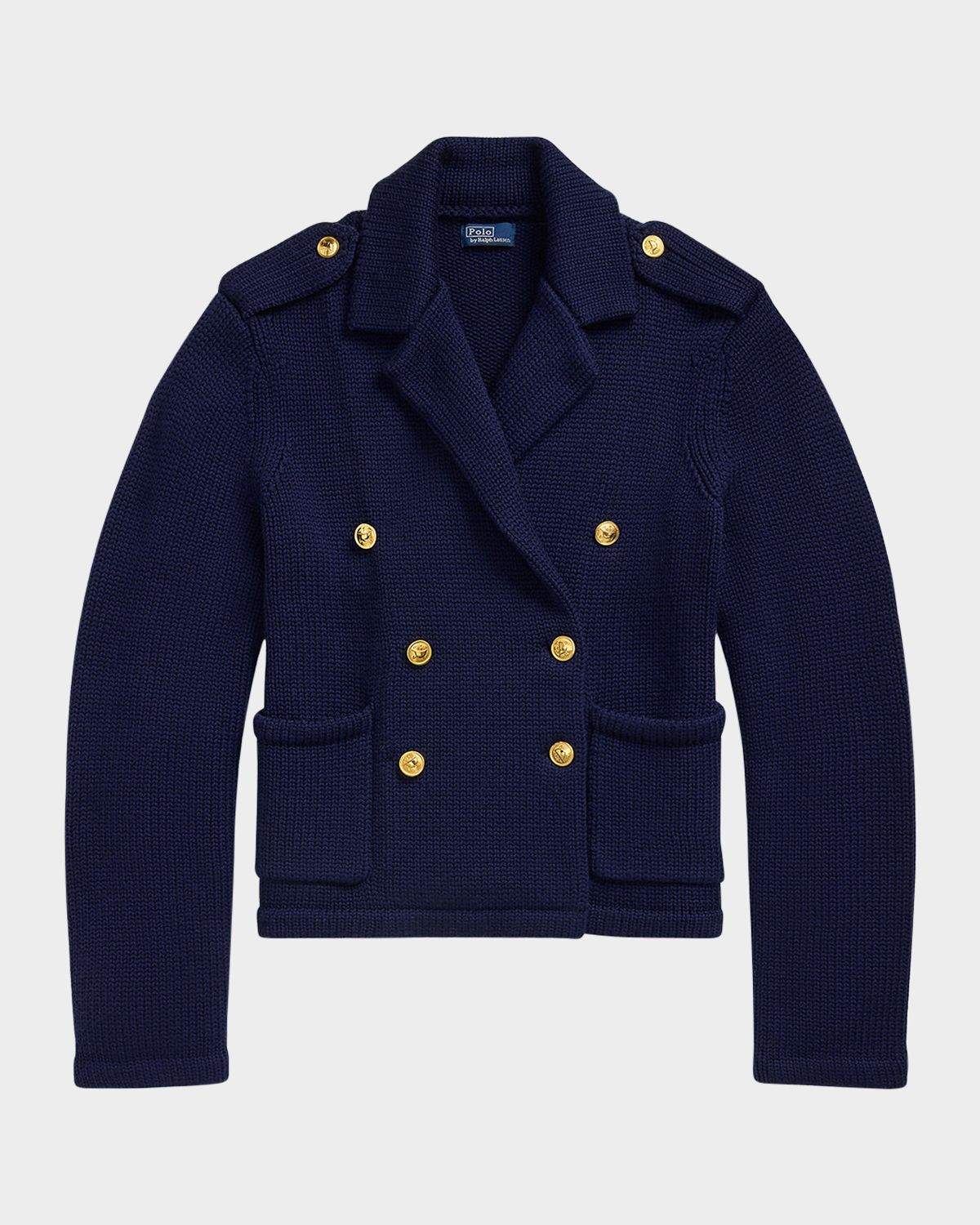 Polo Ralph Lauren Double-Breasted Wool Sweater Blazer