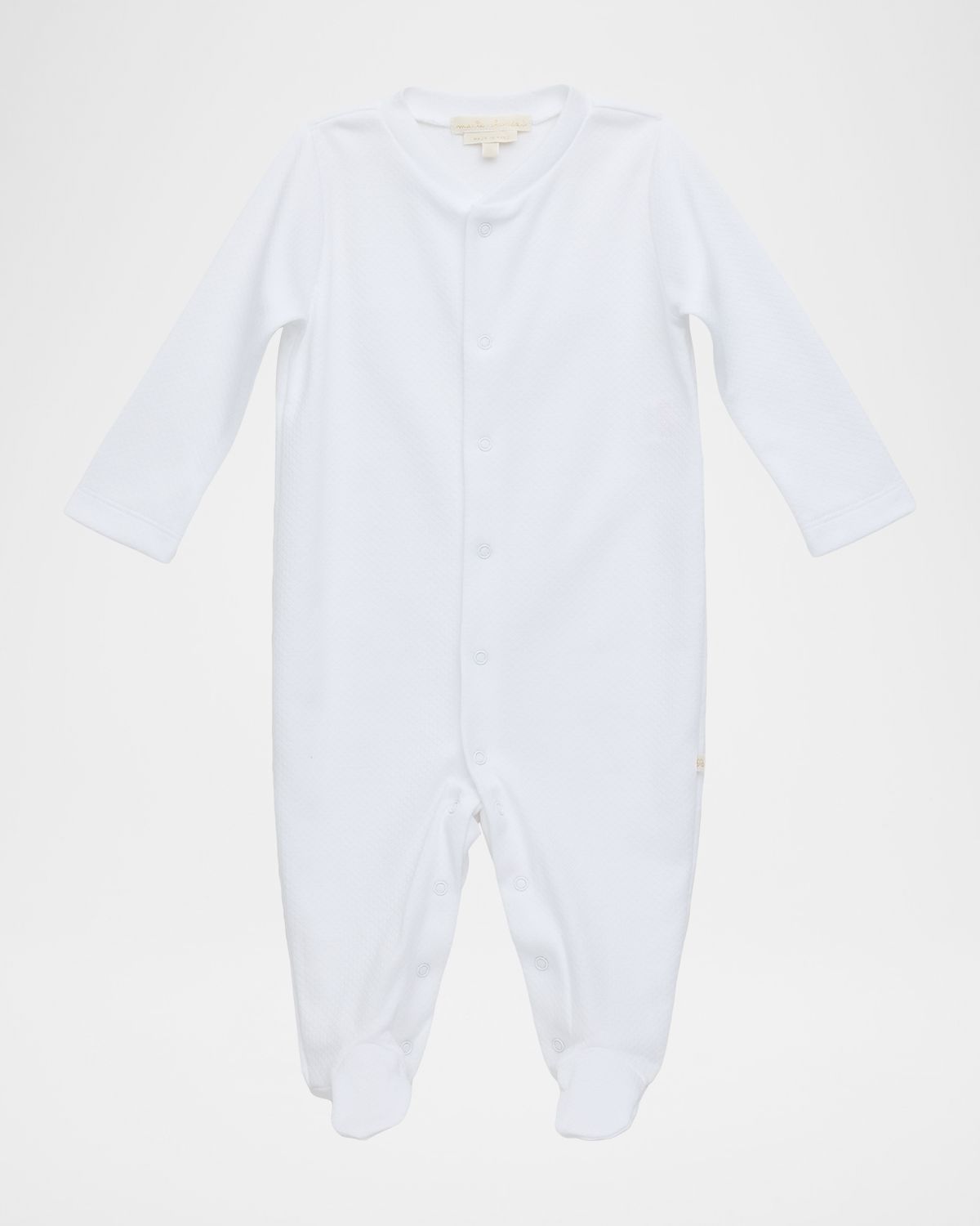 Marie Chantal Kid 's Pointelle Embroidered Angel Wing Footie, Size Newborn-6M | Thumbnail 4 Marie Chantal Kid 's Pointelle Embroidered Angel Wing Footie, Size Newborn-6M | Thumbnail 4