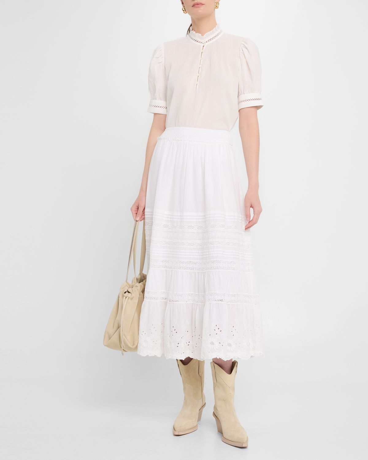 Polo Ralph Lauren Lace-Trim Cotton Voile Skirt