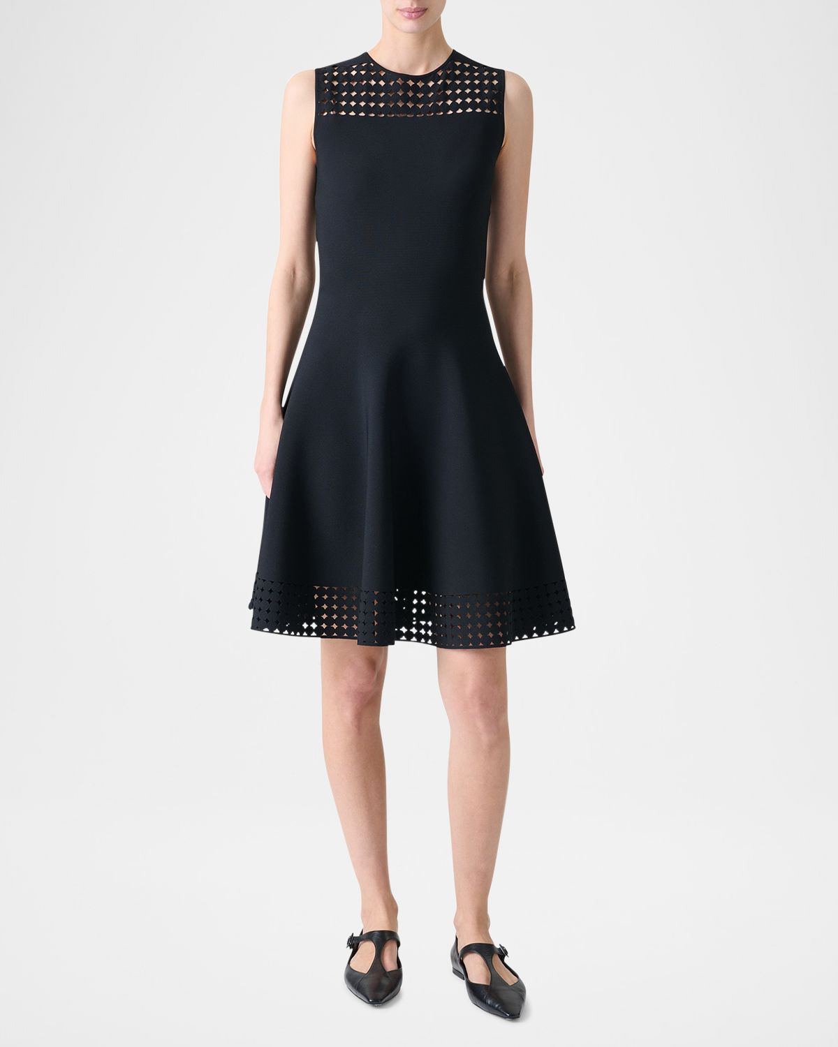 Akris punto Dot Lace Sleeveless A-line Knit Dress