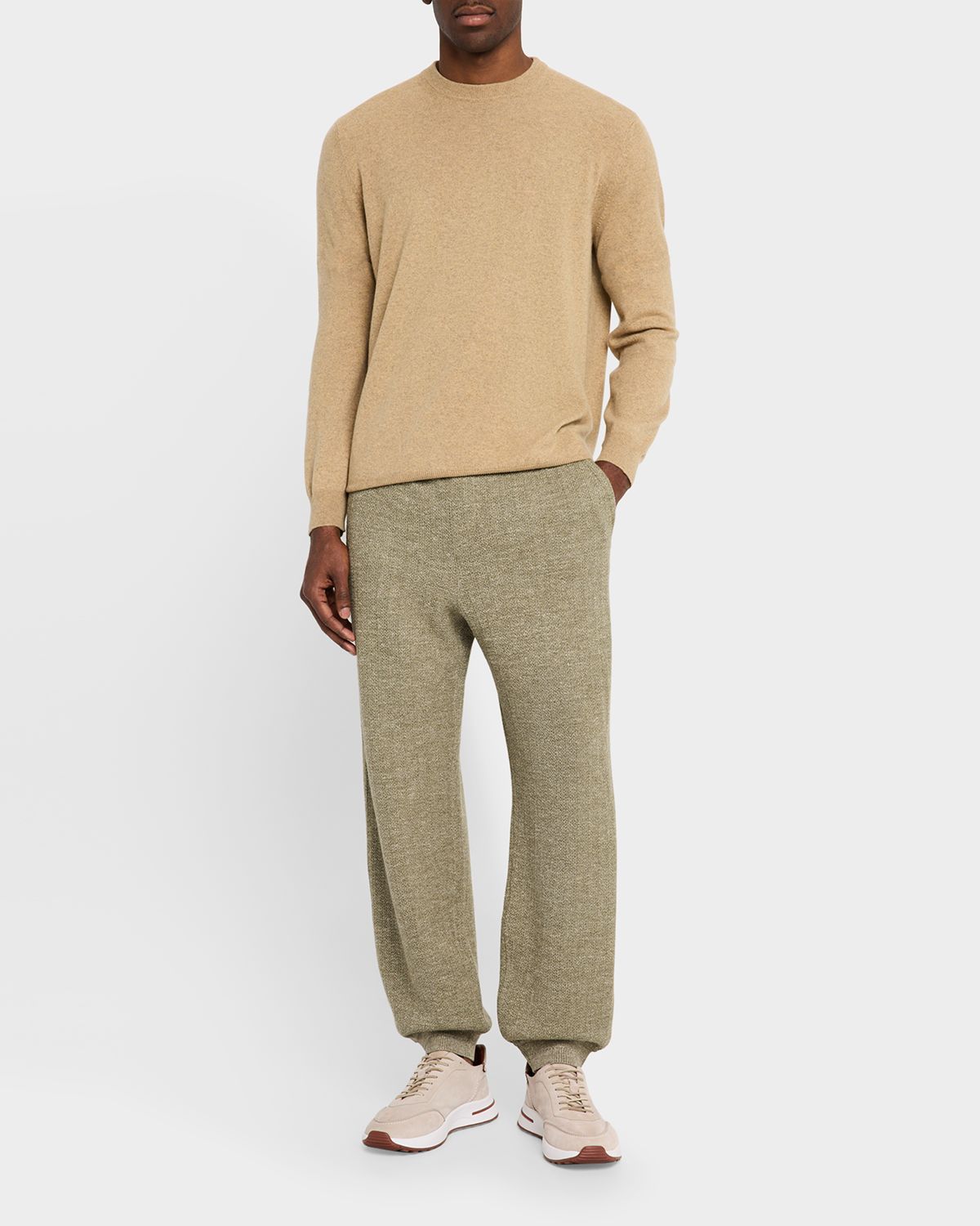 Loro Piana Men 's Cellina Mouline Relaxed-Fit Drawstring Pants