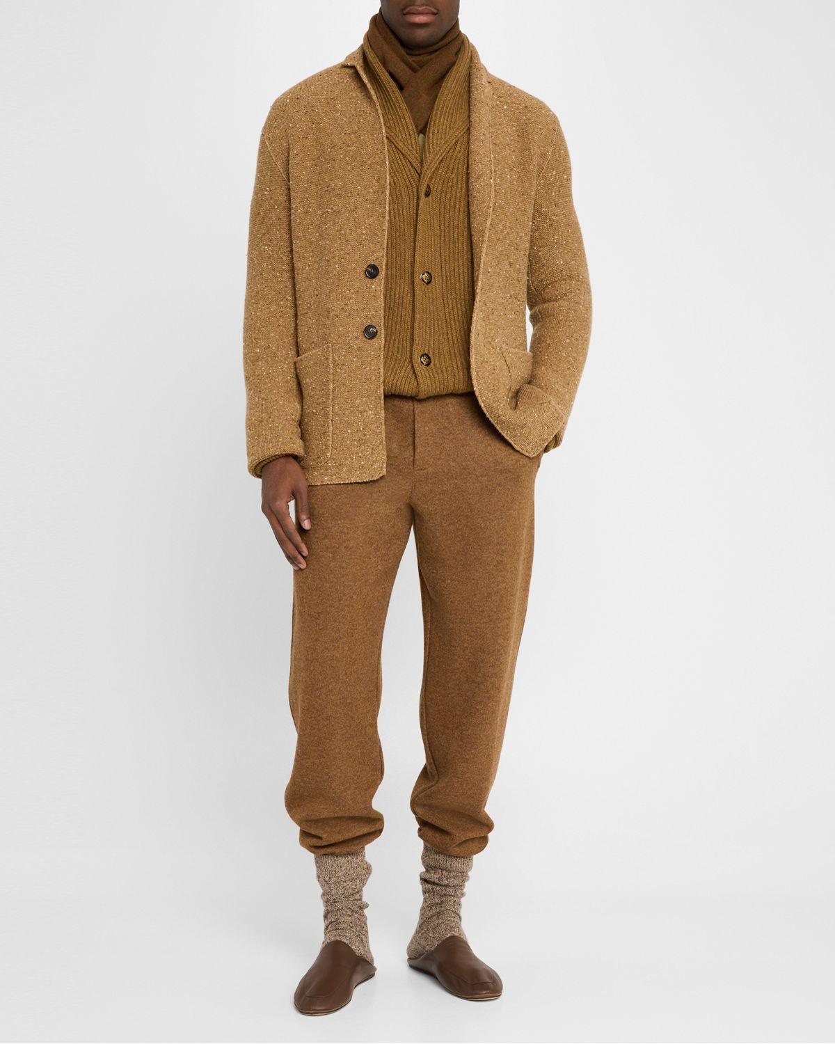 Loro Piana Men's Rio Bodro Novalis Cashmere Melange Pull-On Pants