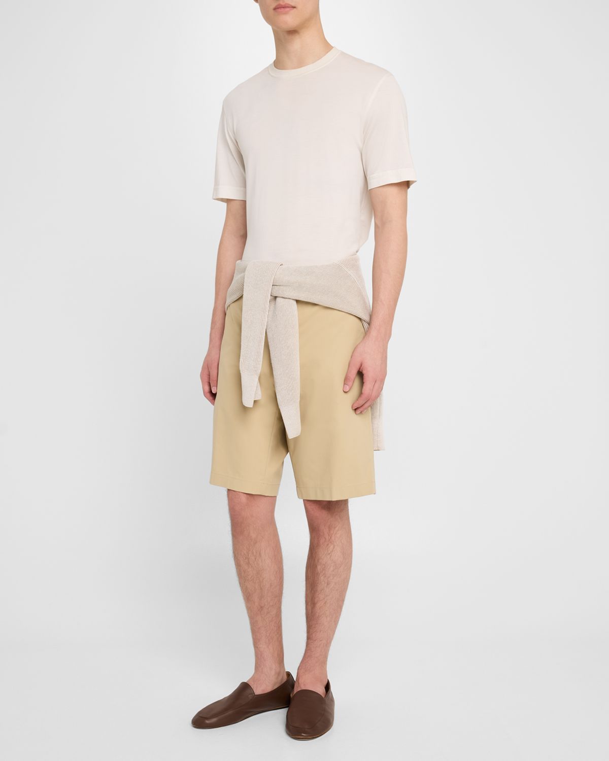 Loro Piana Men's Jarno Flat-Front Bermuda Shorts