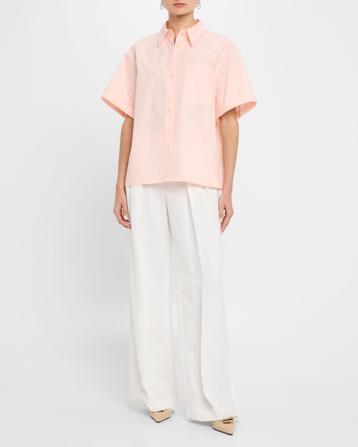 Reiss Jordan Boxy Button-Down Cotton Shirt