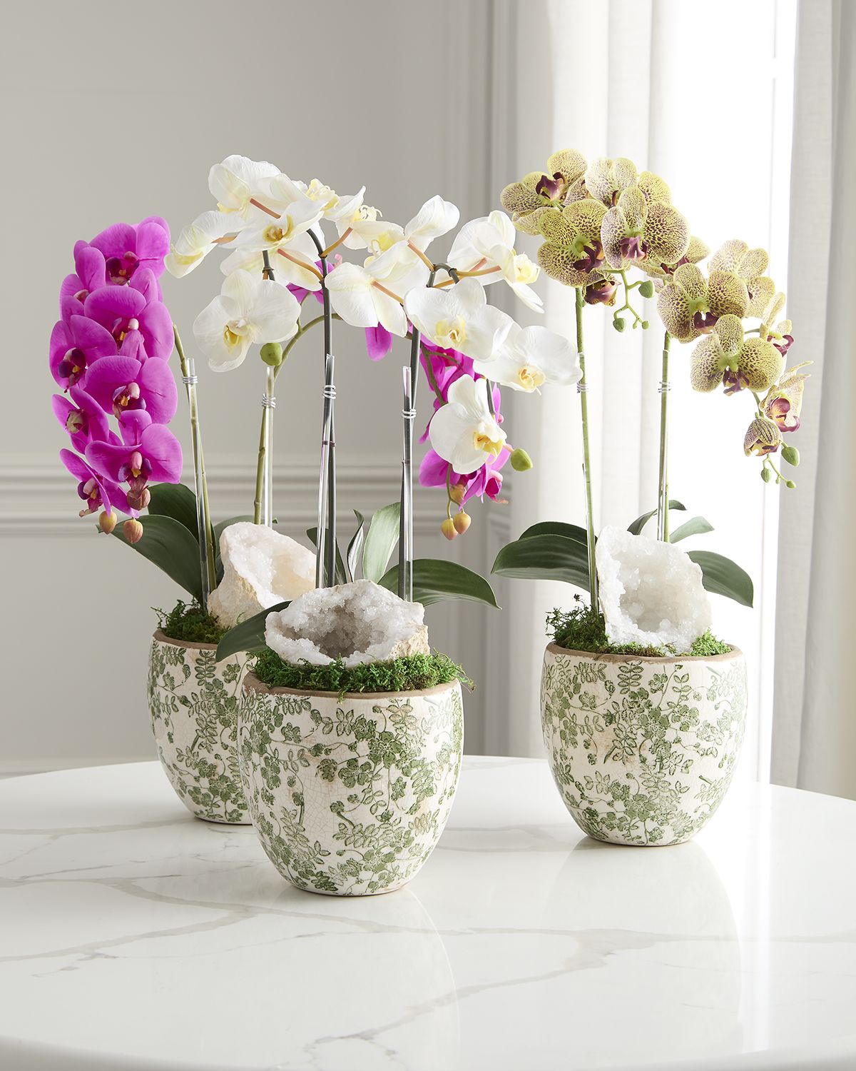 T & C Floral Company Double Orchid with Quartz 22" Faux Floral Arrangement in Ceramic Pot | Thumbnail 8 T & C Floral Company Double Orchid with Quartz 22" Faux Floral Arrangement in Ceramic Pot | Thumbnail 8
