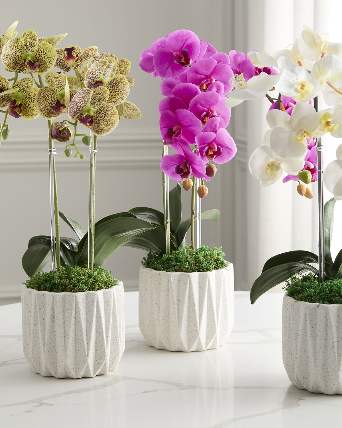 T & C Floral Company Double Orchid 20" Faux Floral Arrangement in Geometric Pot | Thumbnail 6 T & C Floral Company Double Orchid 20" Faux Floral Arrangement in Geometric Pot | Thumbnail 6