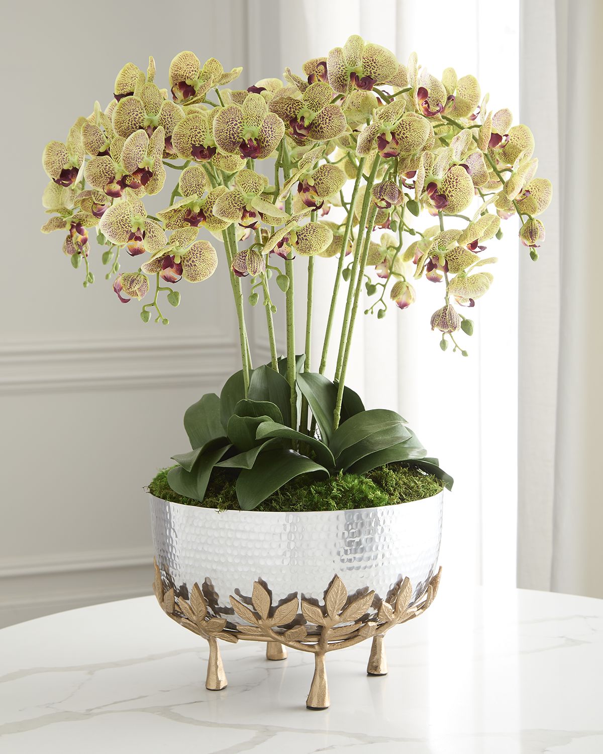 T & C Floral Company Orchids 29" Faux Floral Arrangement in Mixed Metal Urn | Thumbnail 5 T & C Floral Company Orchids 29" Faux Floral Arrangement in Mixed Metal Urn | Thumbnail 5
