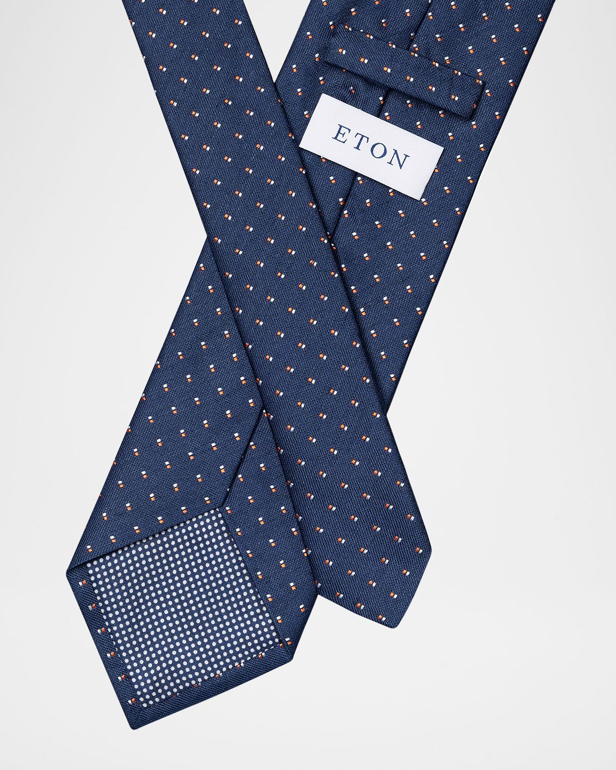 Eton Men 's Pin Dot Silk and Linen Tie