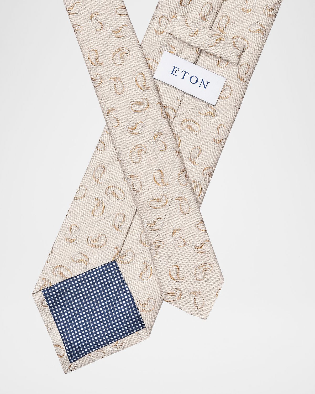 Eton Men 's Paisley Silk and Linen Tie