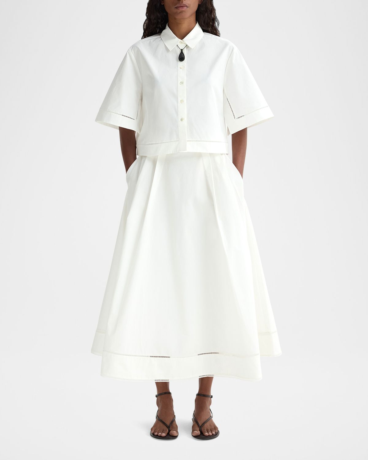 Rohe Ladder Embroidered Poplin Shirt