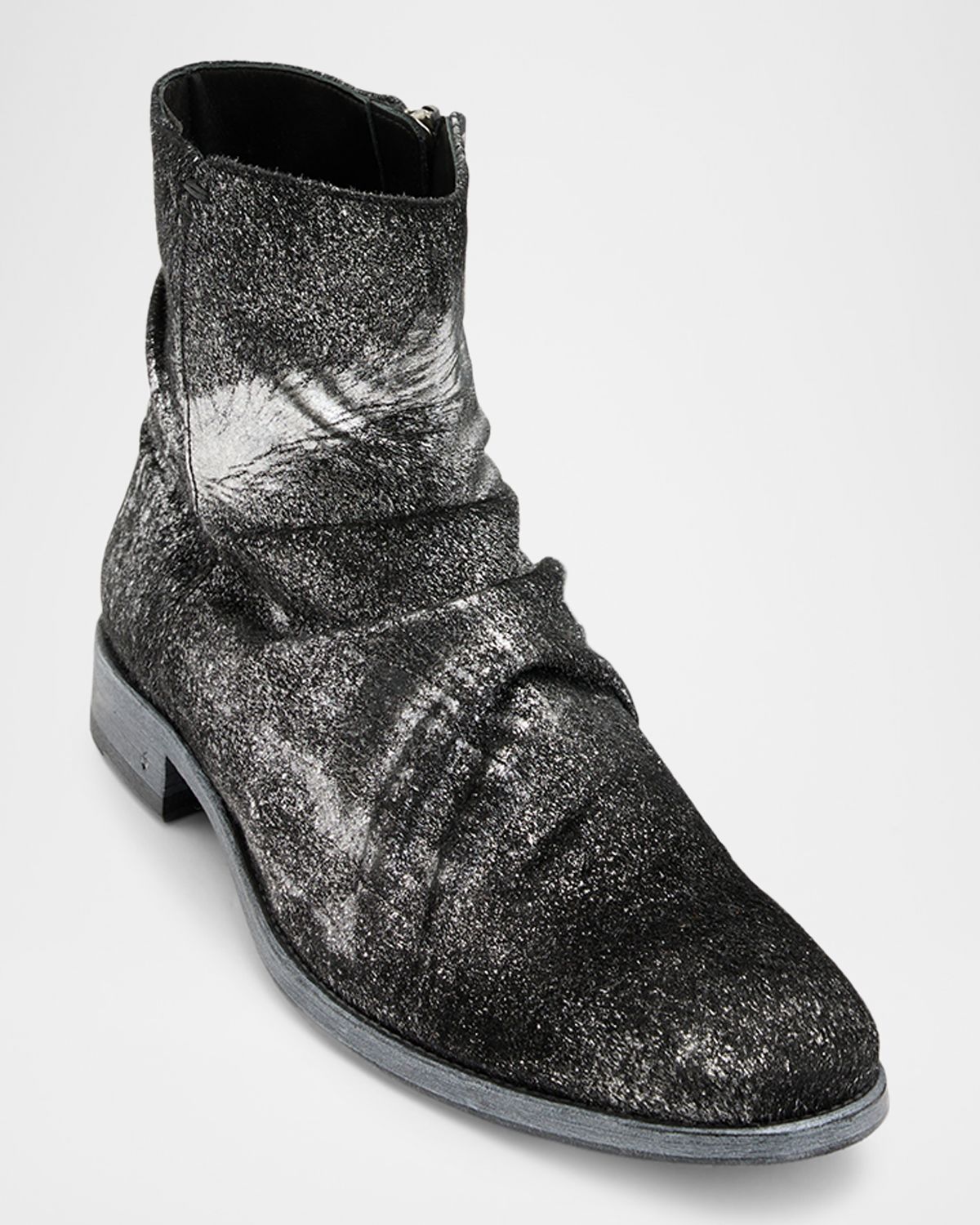 John Varvatos Men 's Morrison Sharpei Foil-Sprayed Calf Hair Boots