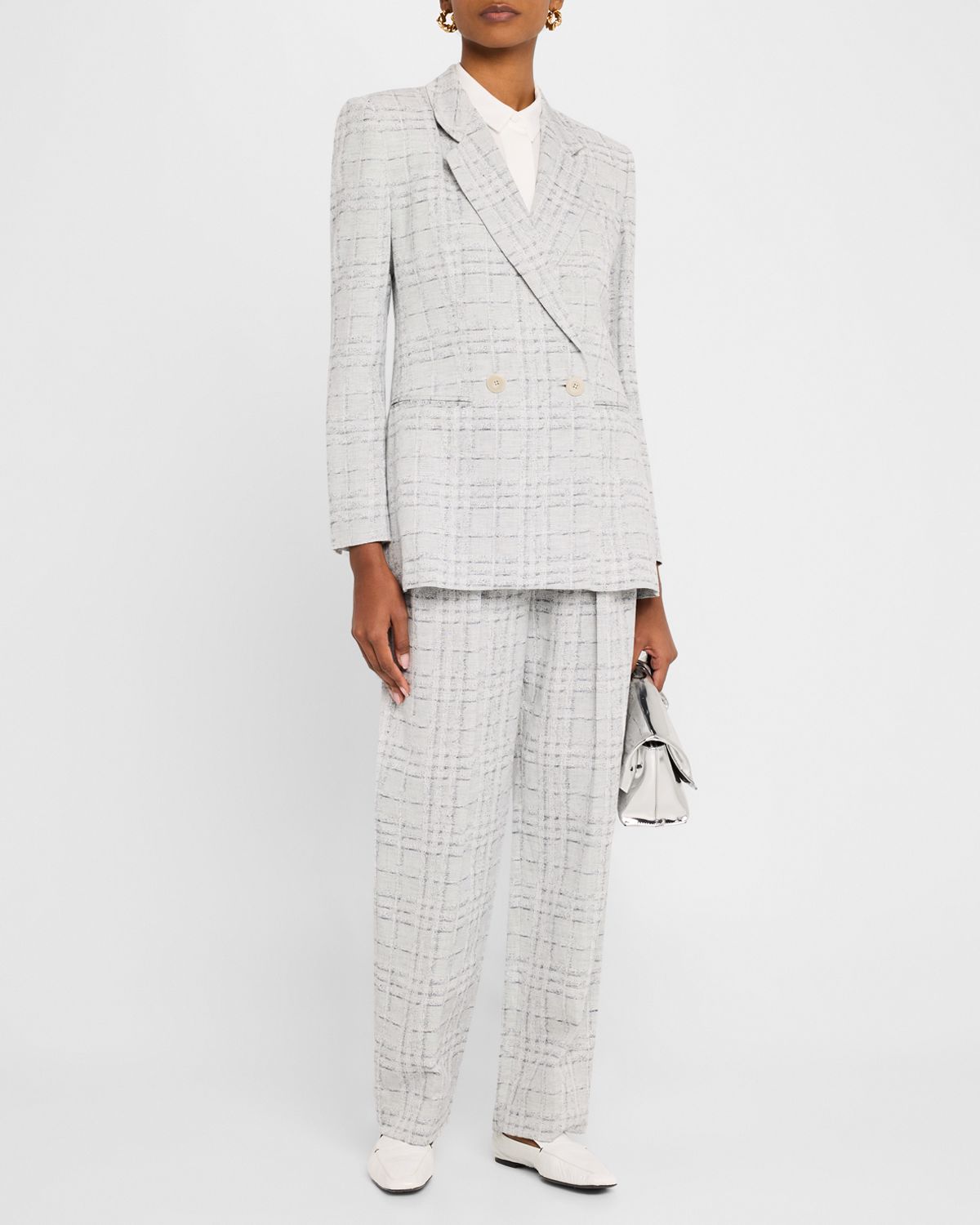 Emporio Armani Double-Breasted Check Blazer