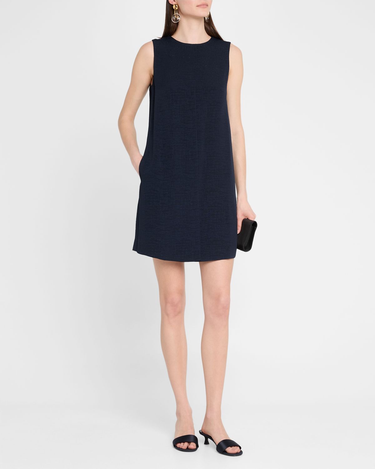 Emporio Armani Sleeveless Front-Slit Tunic Mini Dress