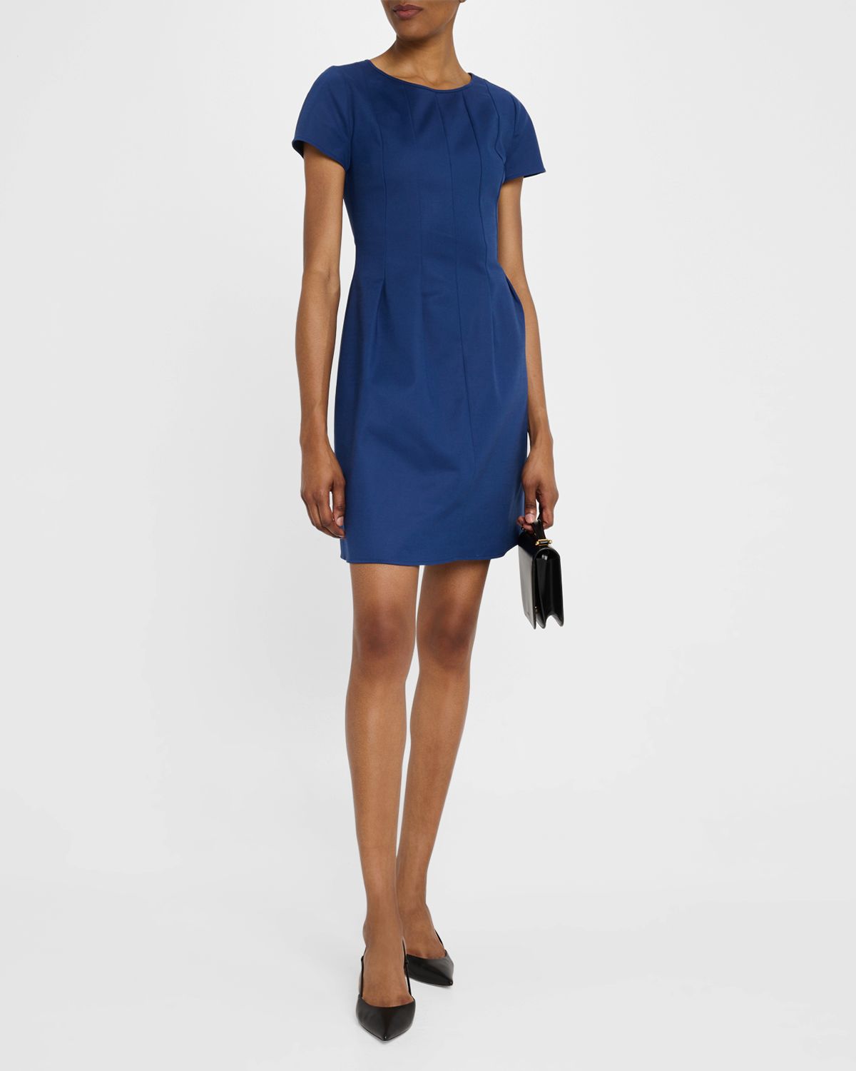 Emporio Armani Pleated Fit-&-Flare Mini Dress