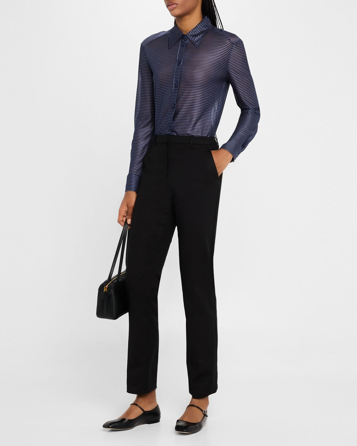 Emporio Armani Button-Down Striped Viscose Shirt