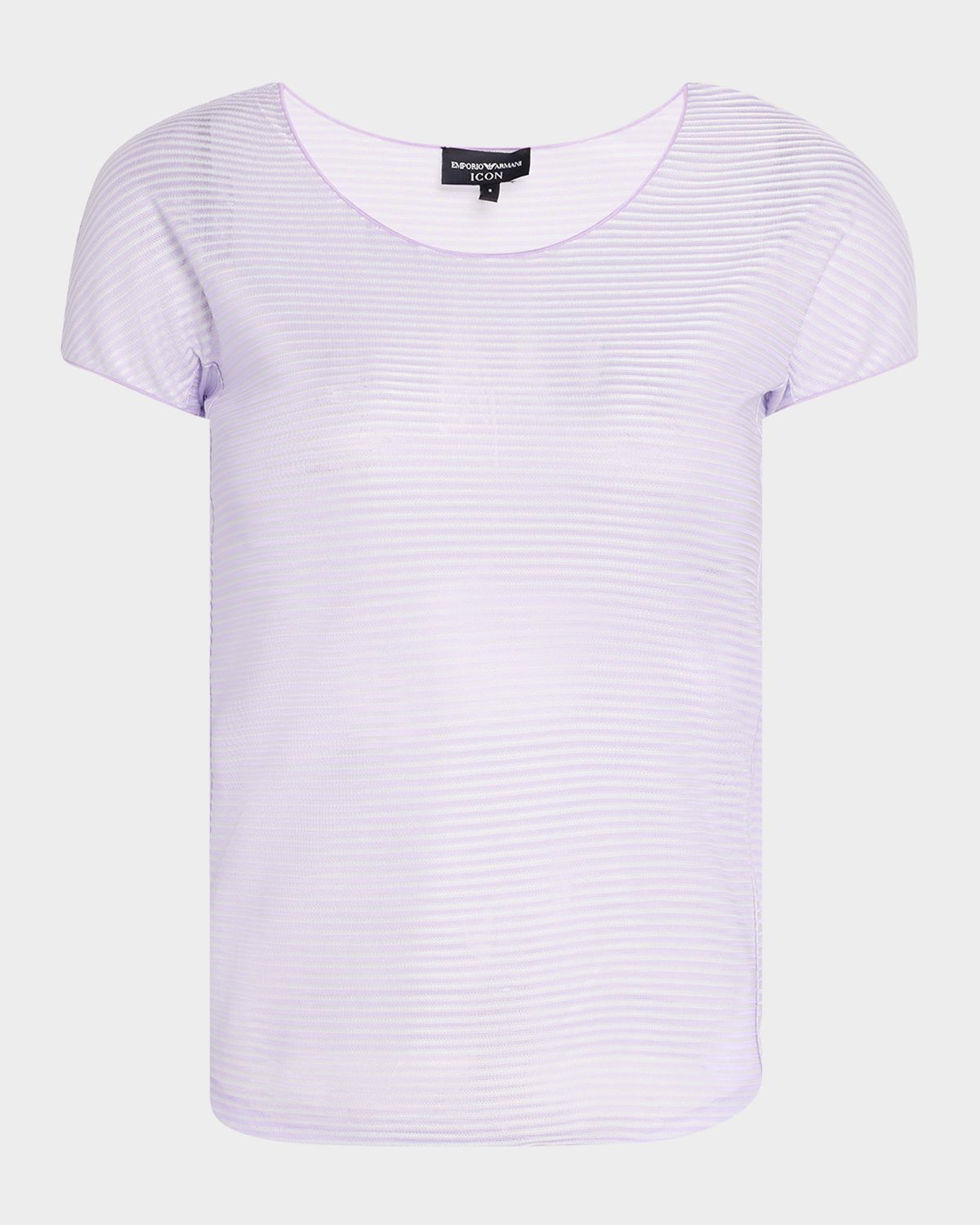 Emporio Armani Striped Scoop-Neck Viscose T-Shirt