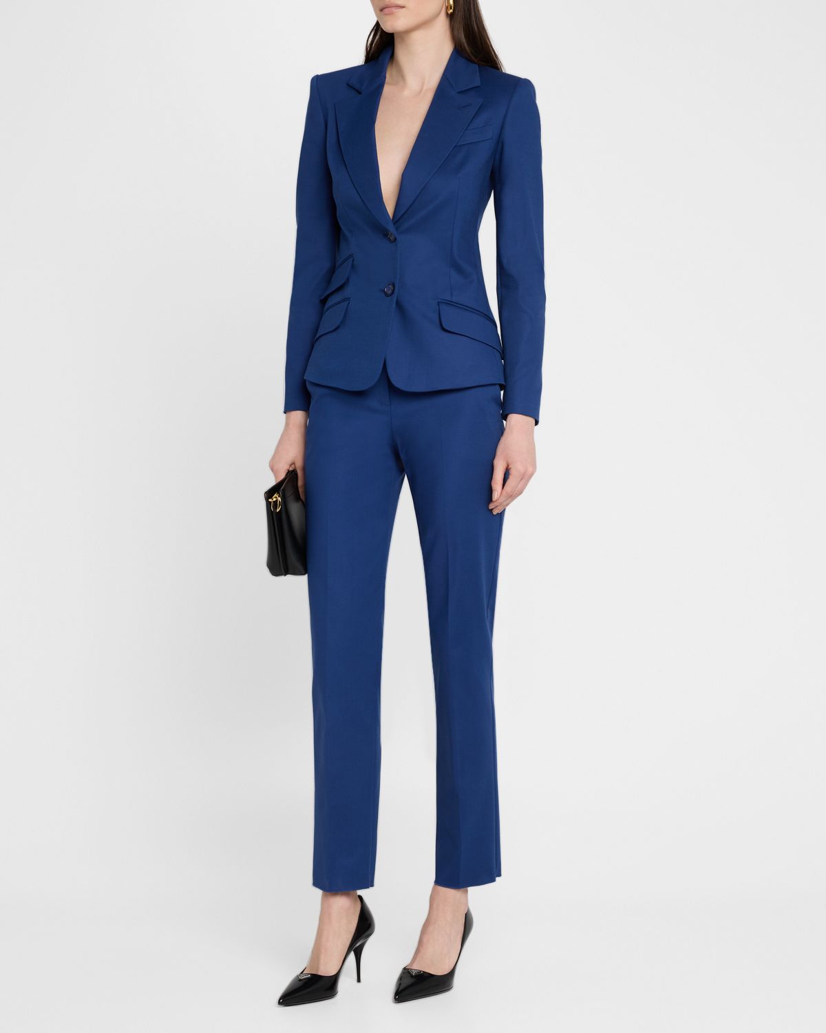 Emporio Armani Cotton Couture Cropped Slim Trousers