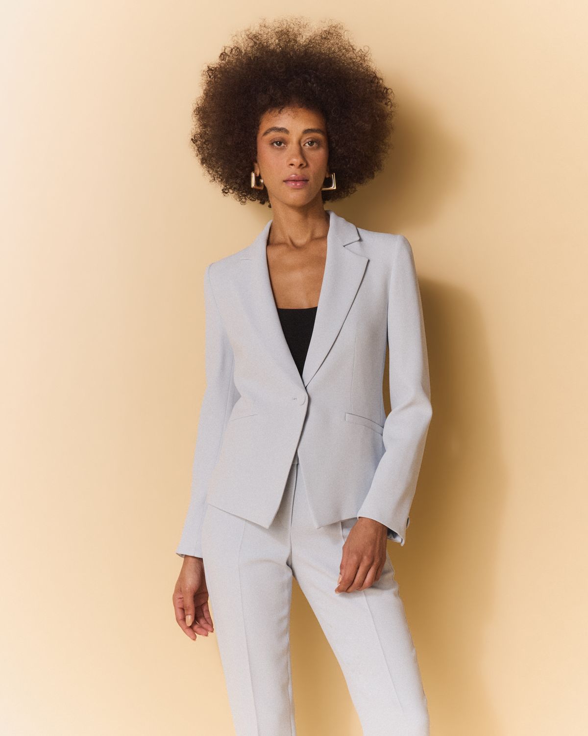 Emporio Armani Single-Button Cady Crepe Blazer
