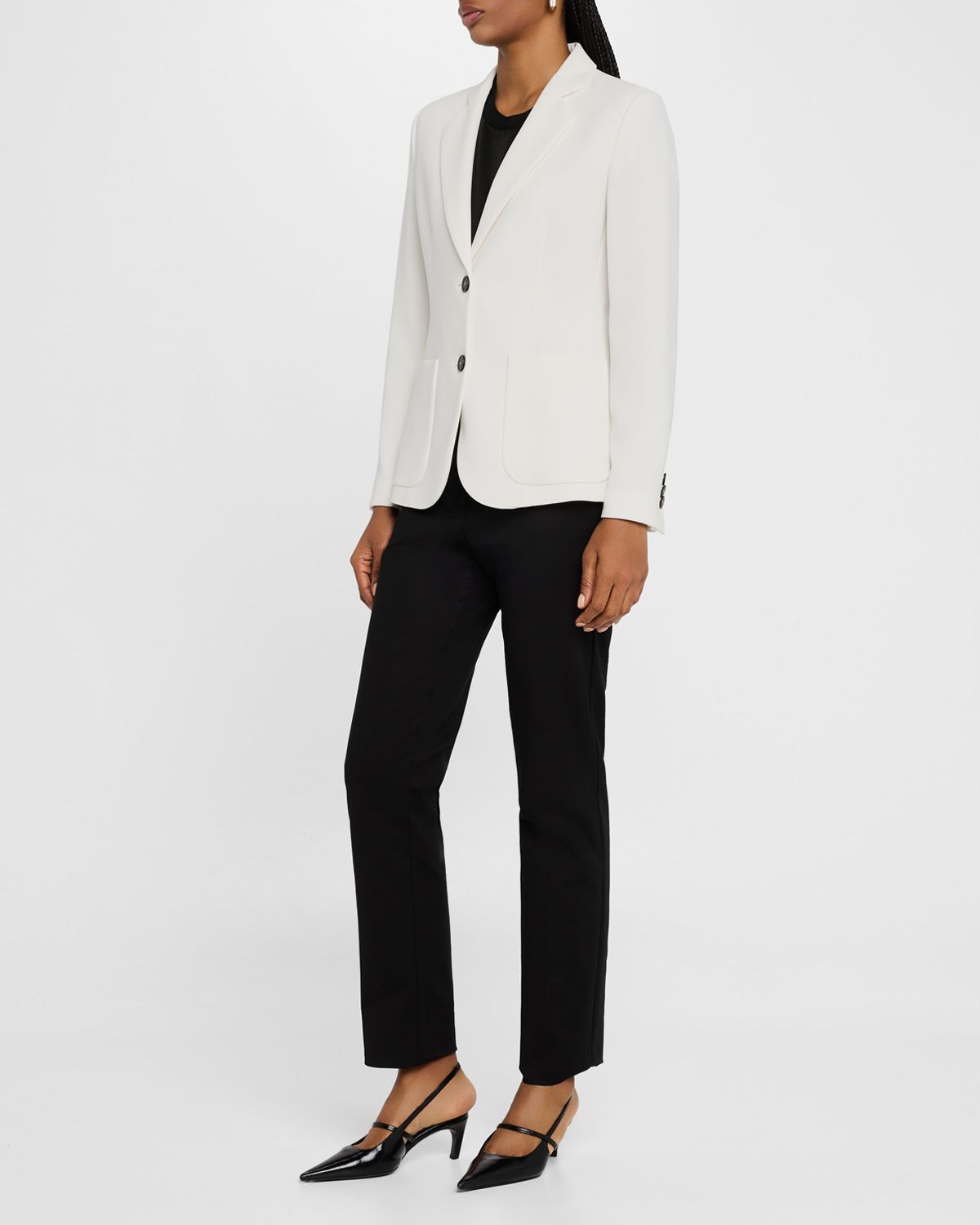 Emporio Armani Single-Breasted Contrast Button Blazer