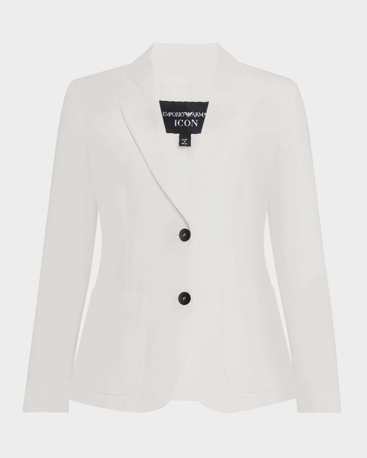Emporio Armani Single-Breasted Contrast Button Blazer