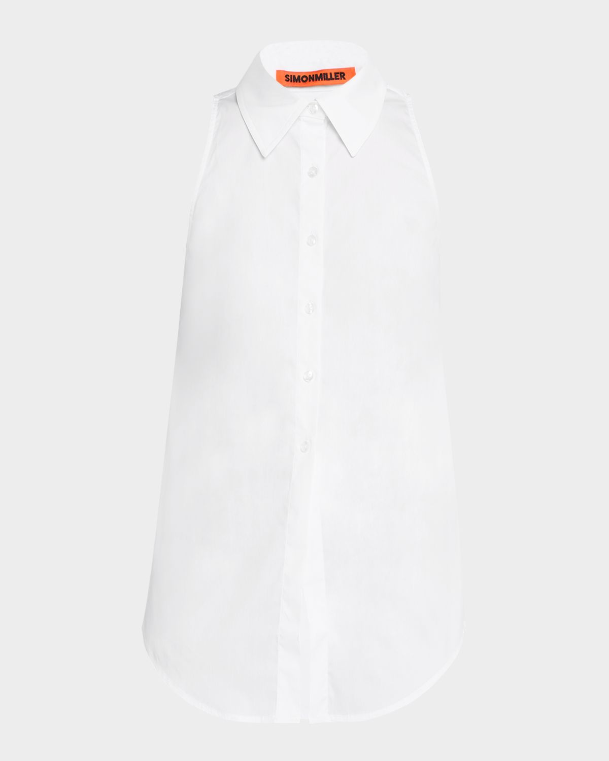 SIMONMILLER Loch Sleeveless Poplin Button-Front Shirt
