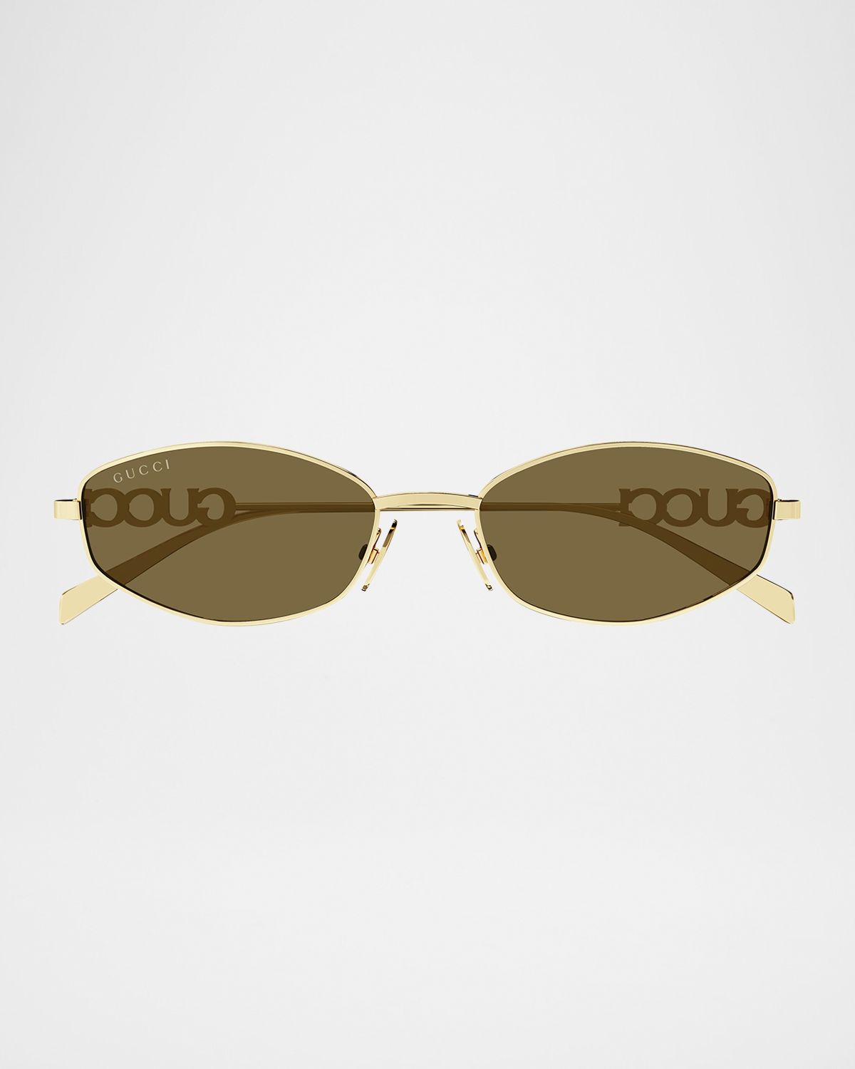 Gucci Logo Oval Metal Sunglasses
