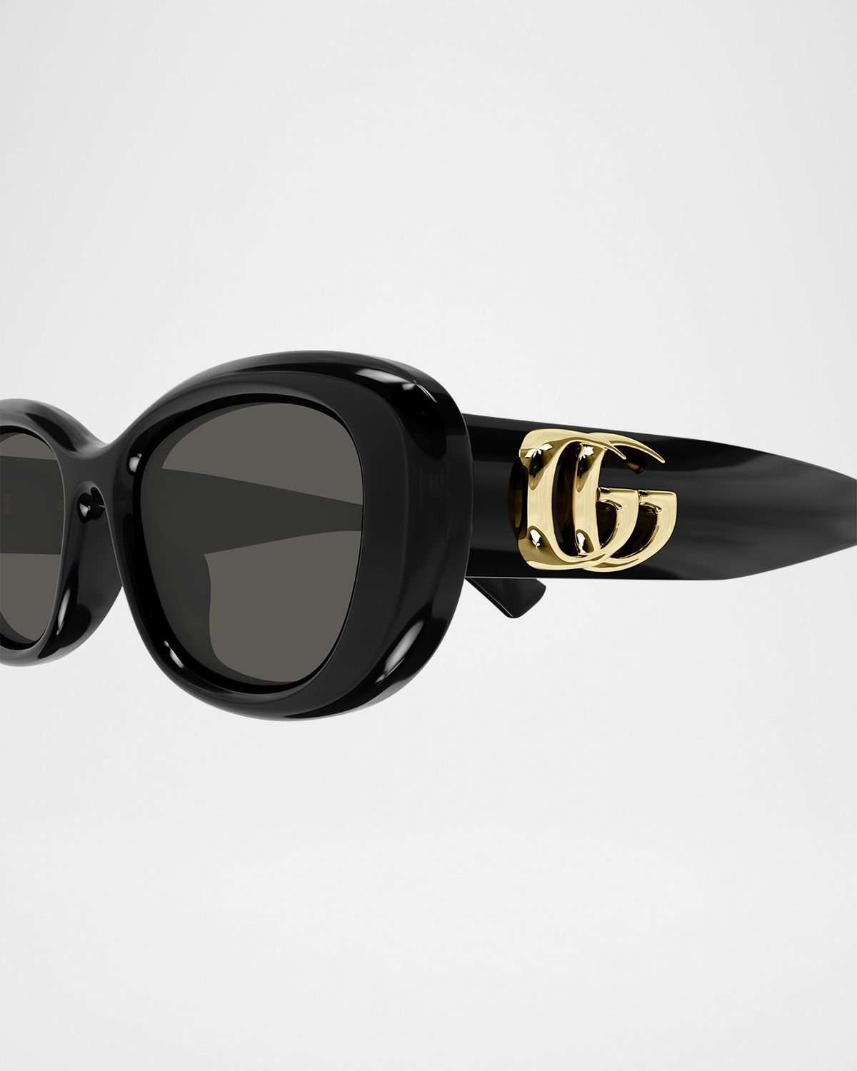 Gucci GG Logo Oval Plastic Sunglasses