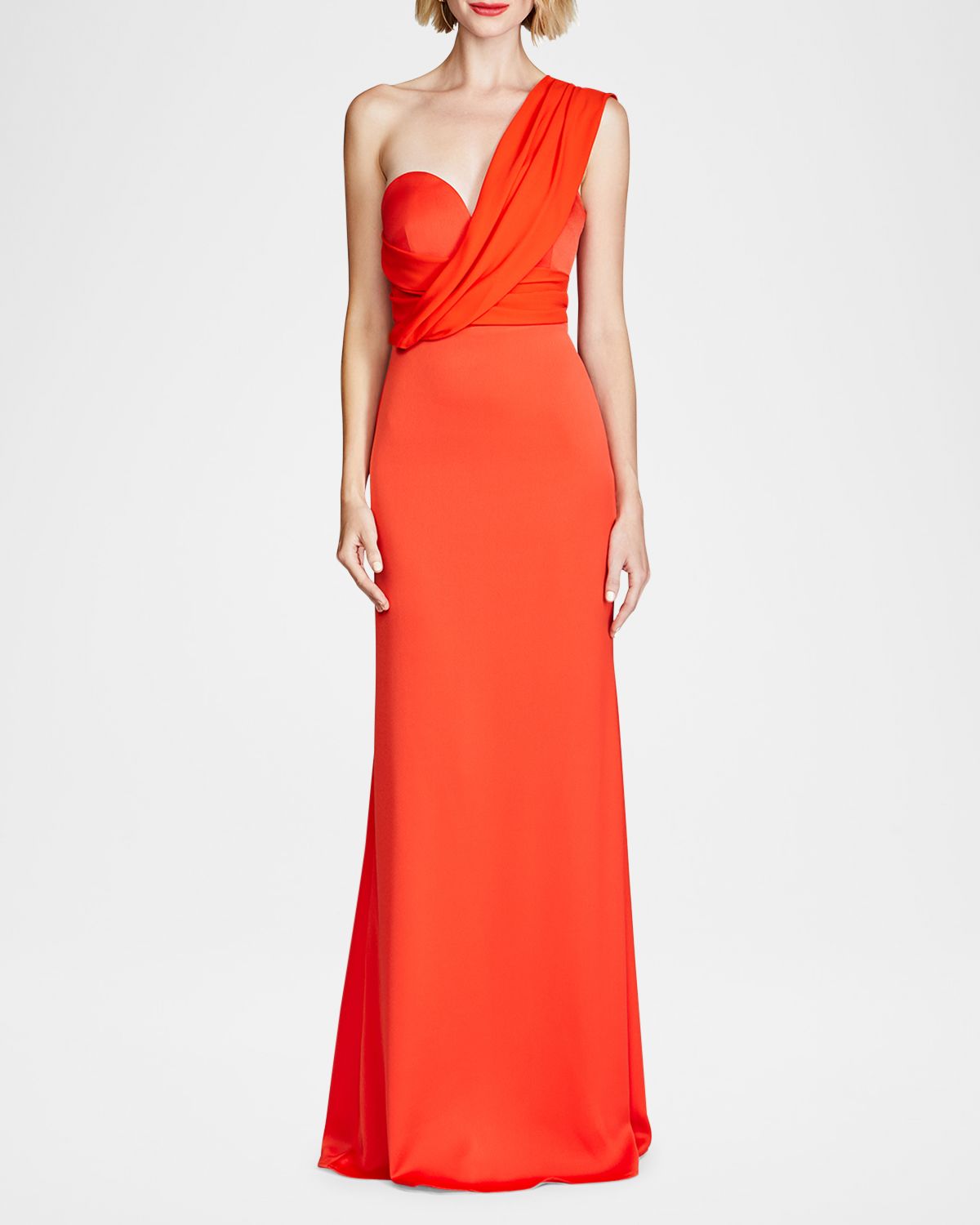 Halston Roselle Draped Crepe Gown