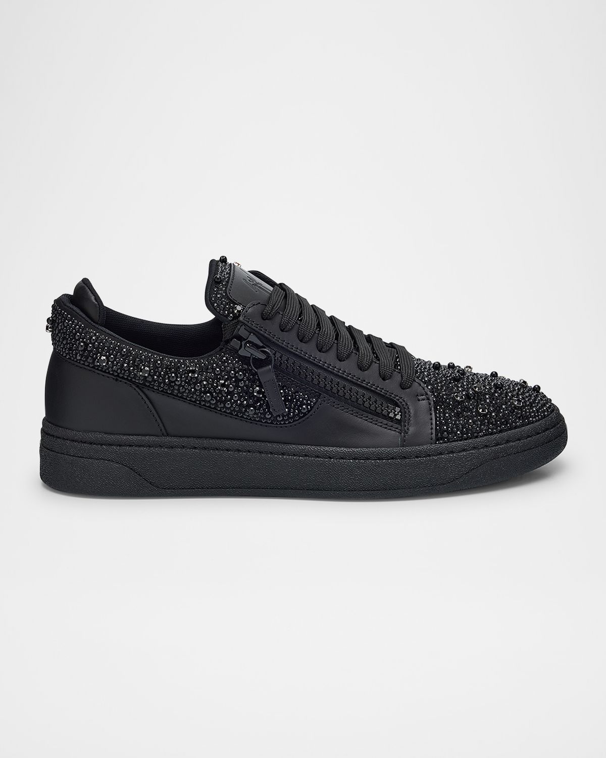 Giuseppe Zanotti Men 's Alicante Leather and Crystal Low-Top Sneakers