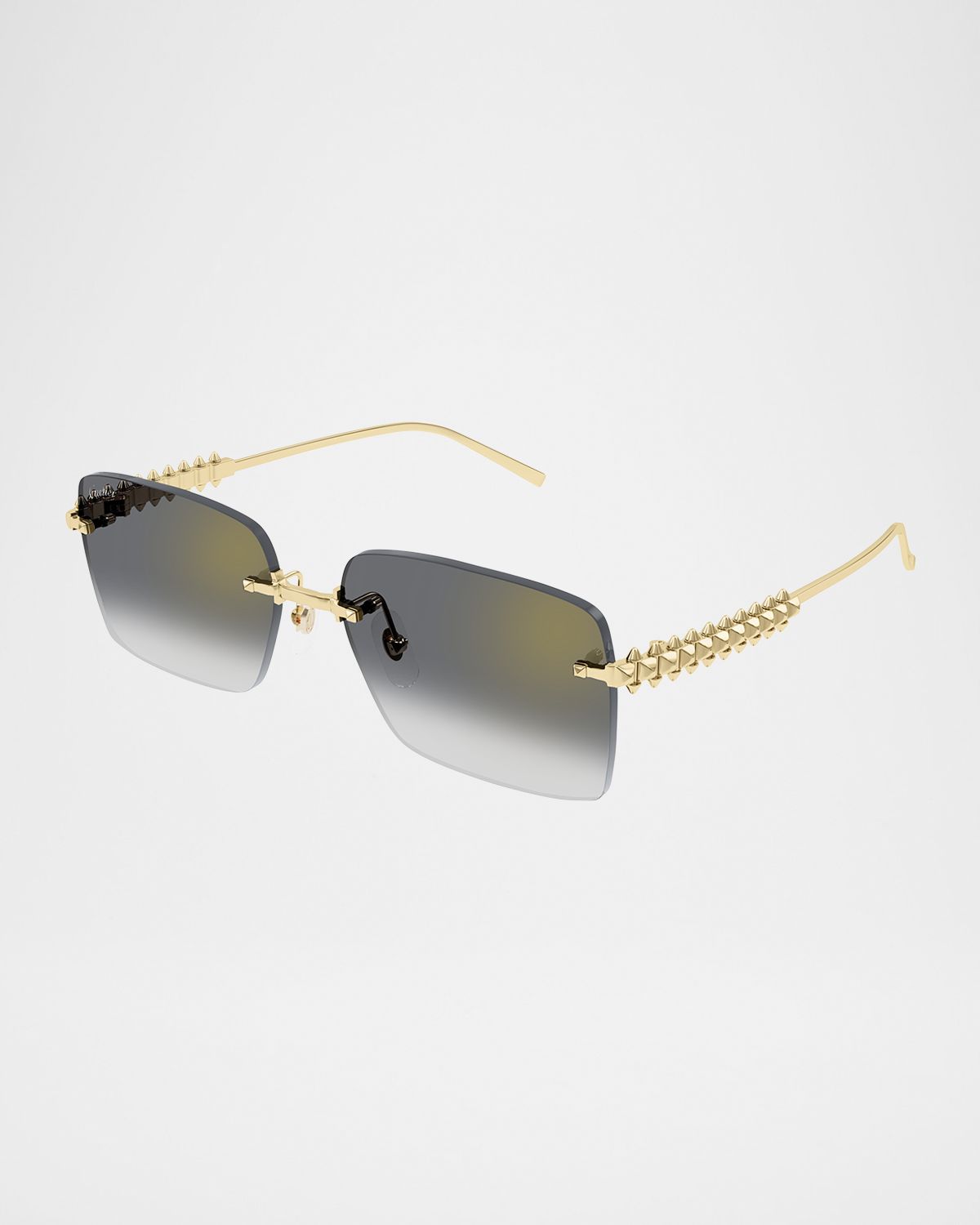 Cartier Rimless Metal Rectangle Sunglasses