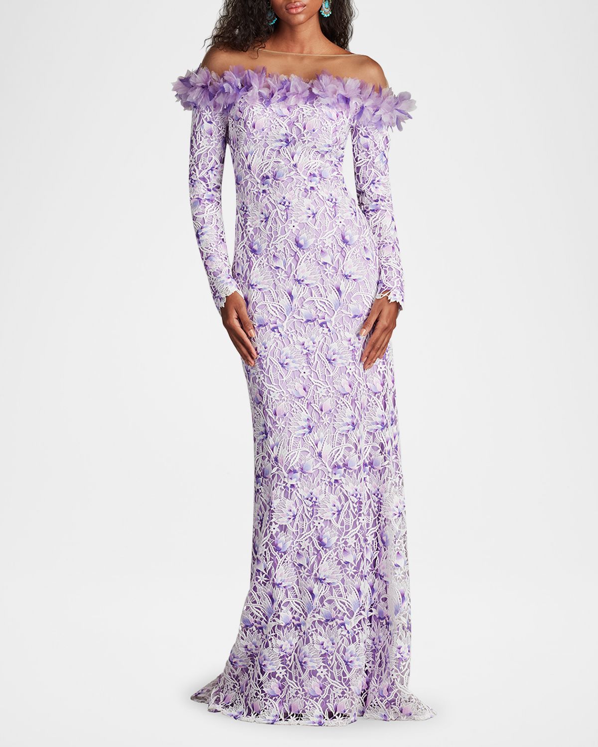 Tadashi Shoji Off-Shoulder Illusion Floral Lace Gown | Thumbnail 6 Tadashi Shoji Off-Shoulder Illusion Floral Lace Gown | Thumbnail 6