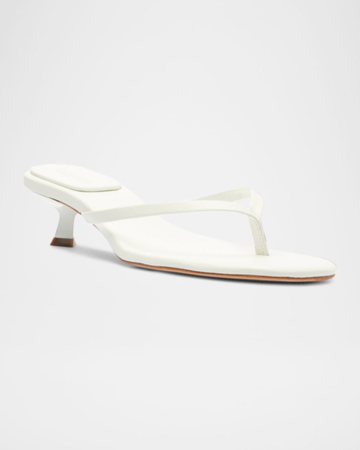 Schutz Carolyn Leather Thong Kitten Sandals