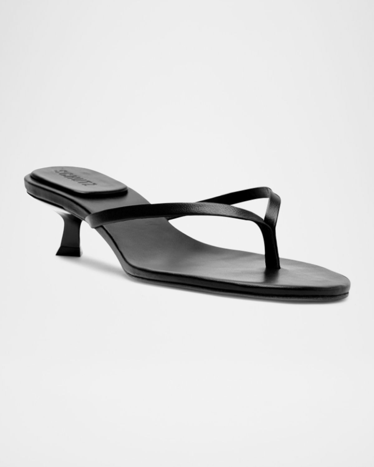 Schutz Carolyn Leather Thong Kitten Sandals