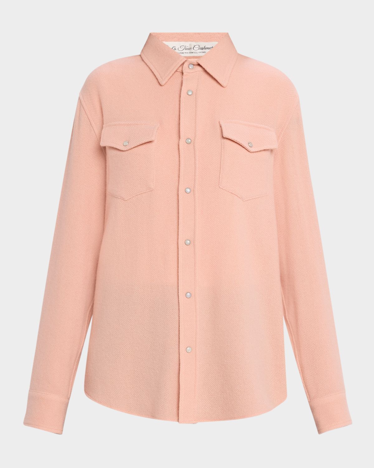 God 's True Cashmere Peach Blush Cashmere Button-Down Shirt | Thumbnail 6