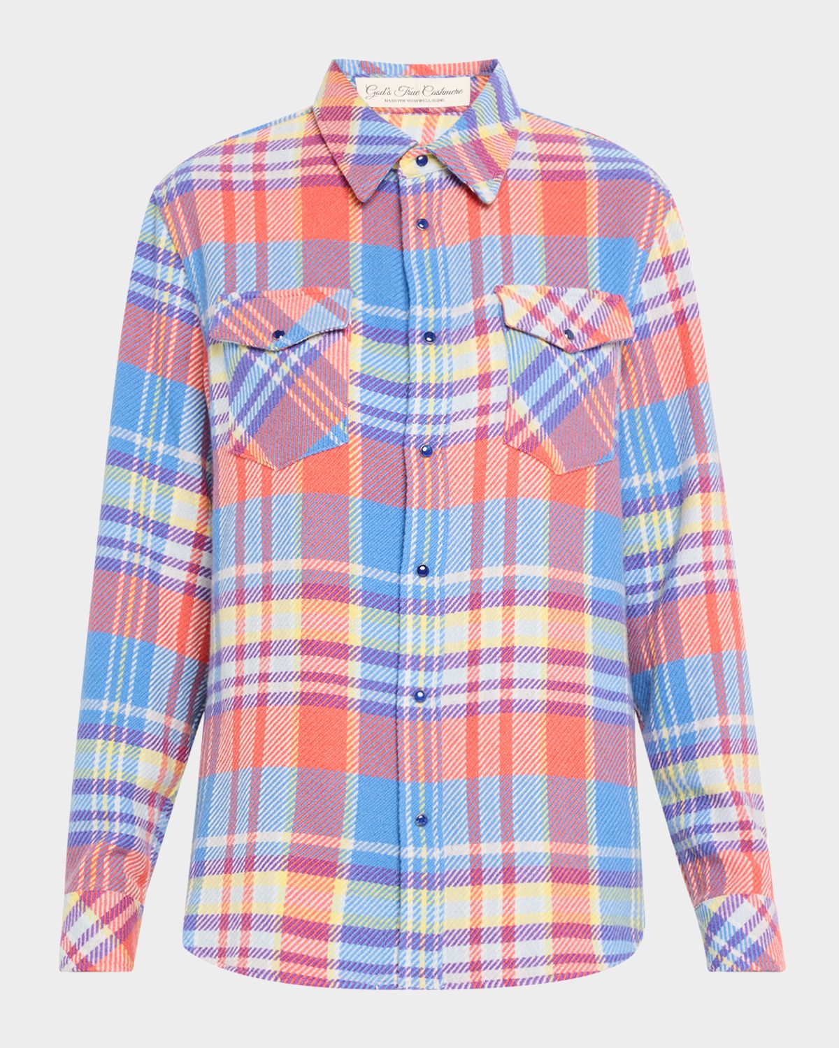 God 's True Cashmere Creator Tartan Cashmere Button-Down Shirt | Thumbnail 6 God 's True Cashmere Creator Tartan Cashmere Button-Down Shirt | Thumbnail 6