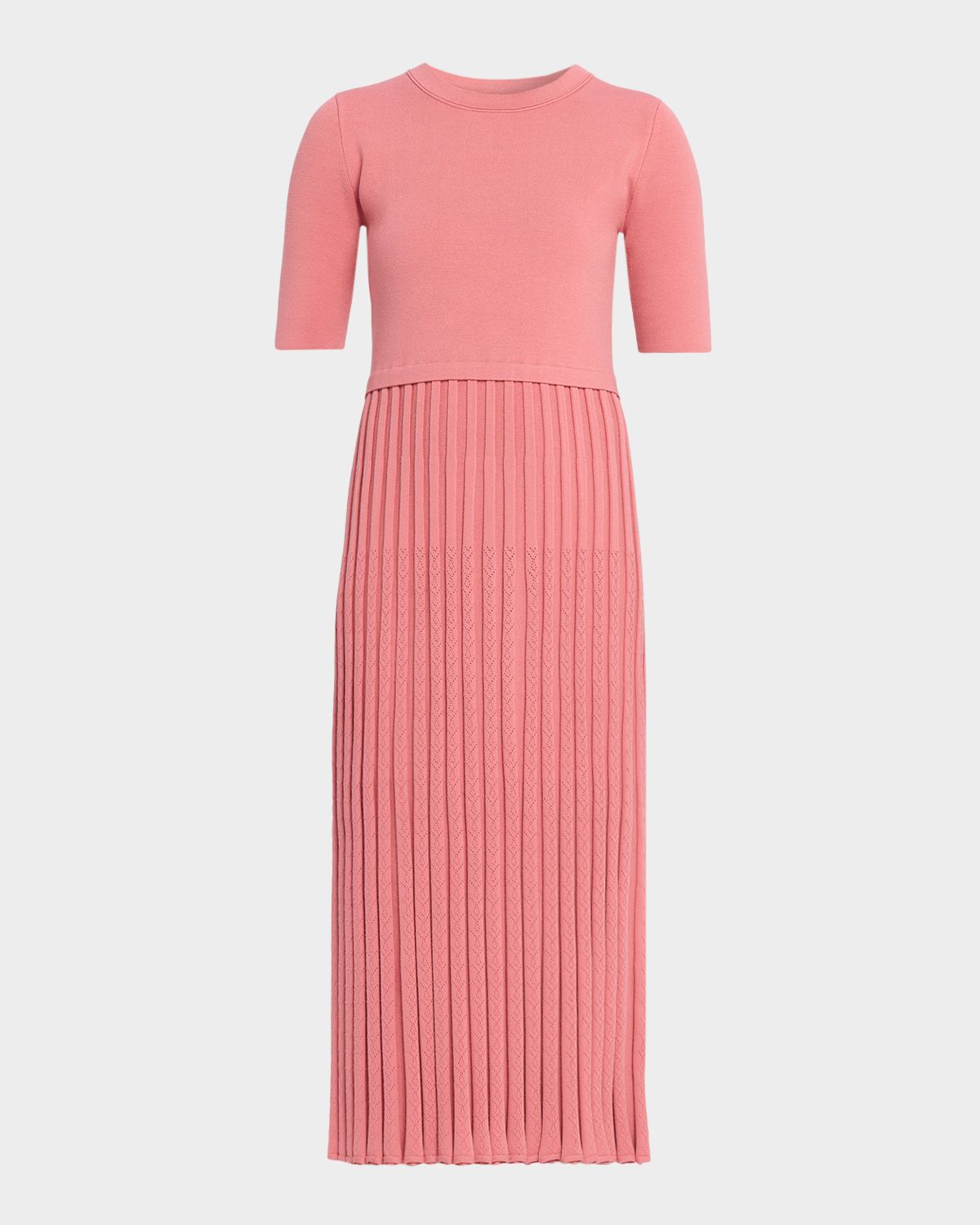 Elie Tahari The Vesper Pointelle Ribbed Midi Sweater Dress